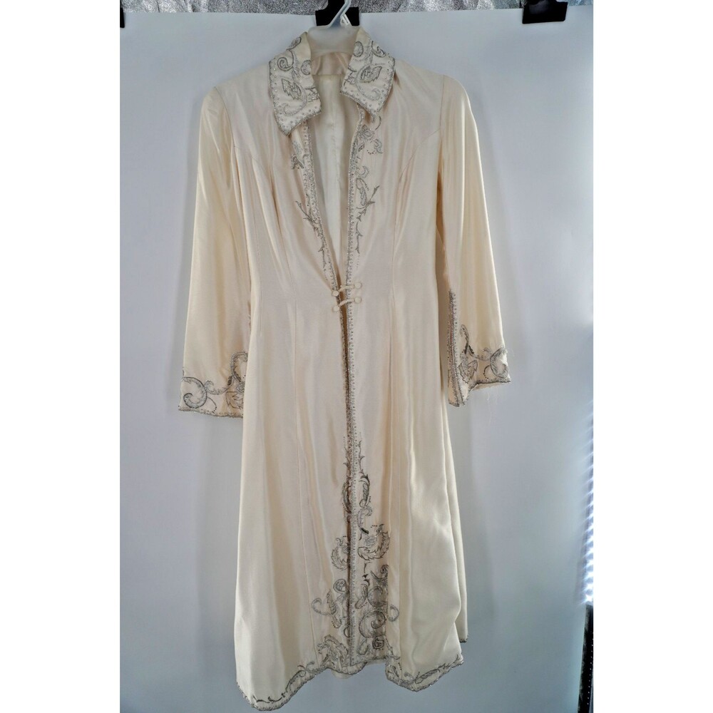 Melissa Sweet Carley 20250 Ivory Silk Beaded Bridal Coat Vintage Sz 10 NWT $3475